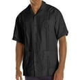 thumbnail image 1 of Men's Short Sleeve 100% Linen Guayabera SIZE:S COLOR:BK, 1 of 1