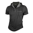 thumbnail image 1 of Men's Short Sleeve Athletic Casual Plus Size Hoodies Sport Sweatshirt Hooded T-Shirts, 1 of 5