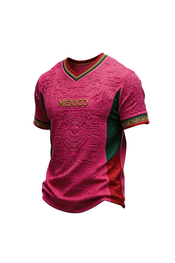 Men’s Short Sleeve Athletic Mexico Soccer Jerseys 2026 Mexico Soccer Tops Crew Neck Funny Football Black Gold Digital Print Summer Tee shirts,Light Blue XL