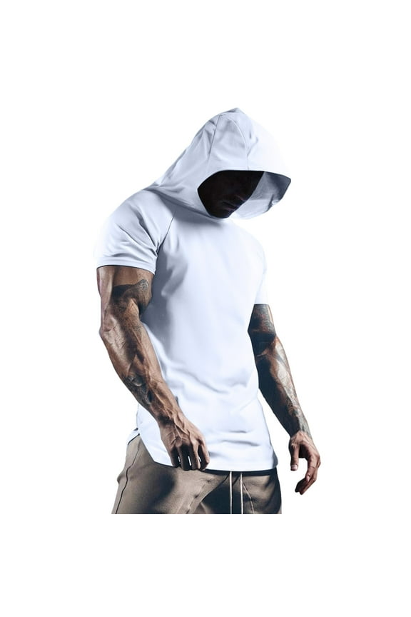 Men's Short Sleeve Basketball Hoodie - Split Design, Sweat-Wicking, Quick Dry - Trendy Warm-Up Shooting Jacket for College Students