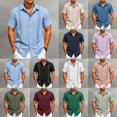 thumbnail image 1 of Men’s Short Sleeve Button Casual Shirt Beach Summer Everyday Top, 1 of 4