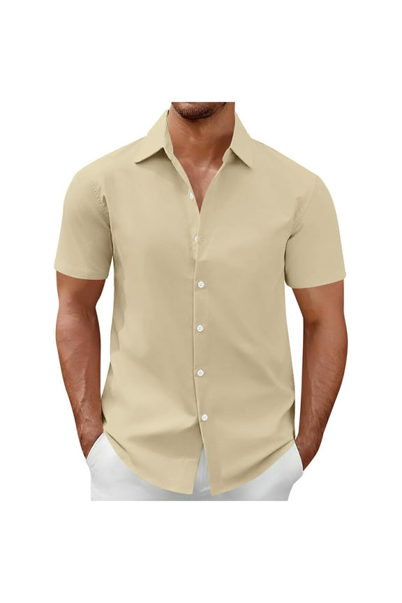Men's Short Sleeve Button Down Casual Shirts for Men Summer Untucked Shirts