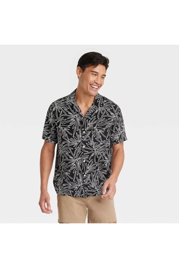 Men's Short Sleeve Button-Down Shirt - Goodfellow & Co size L