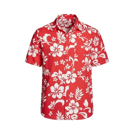 Men's Short Sleeve Button Down Shirts Casual Printed Summer Regular Fit Beach Shirt