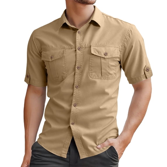 Men's Short Sleeve Button Up Shirts Breathable Comfortable Casual Formal Wear Versatile Stylish Lightweight Summer Mens Summer Lightweight Pullover Tee Shirts