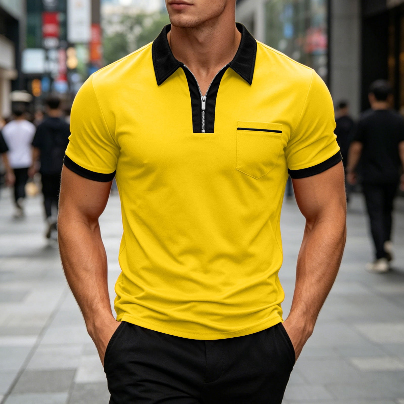 Men's Short Sleeve Casual Shirt, Solid Color, Pockets for Easy Outfit ...