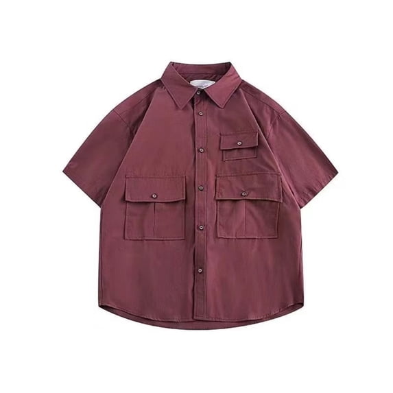 Men's Short Sleeve Casual Shirts with -Pockets for Everyday Wear Trendy Button Down Design Suitable for Spring and Summer Activities Mens T-Shirts Graphic Medium Cotton with Pocket