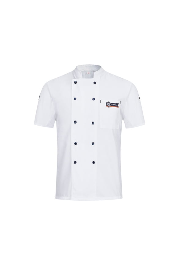 Men's Short Sleeve Chef Jacket Food Service Catering Baker (Size: S-2XL)