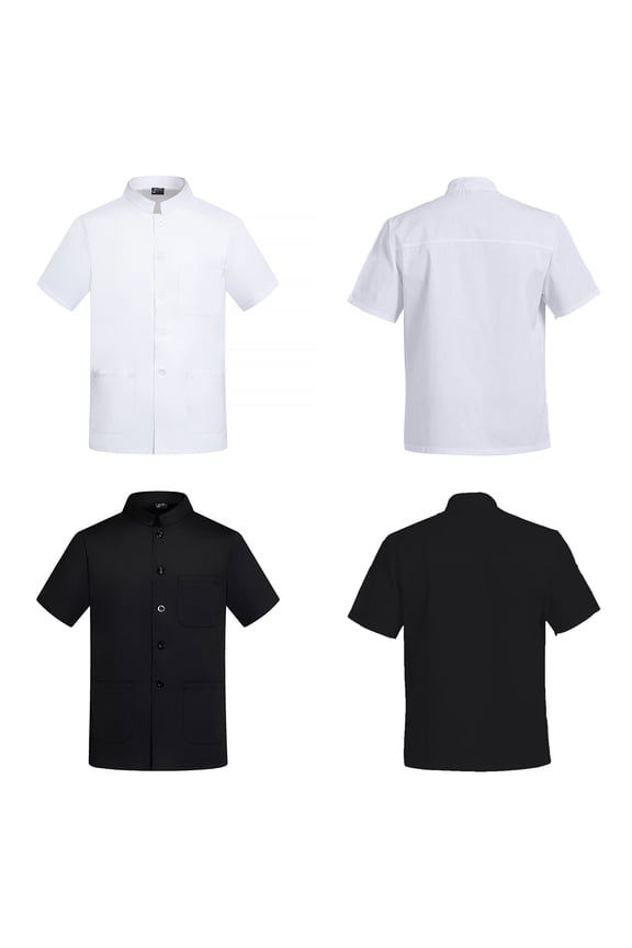 Men's Short-Sleeve Chef Jacket Lightweight Chef Coat Men's Kitchen, Restaurant, Bakery Chef Uniform