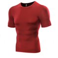 thumbnail image 1 of Men's Short Sleeve Compression Shirts Cool Dry Sports Base Layer Athletic Undershirts Workout Gym T-Shirt  Running Tops Red L, 1 of 6