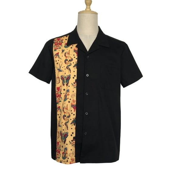 Men's Short Sleeve Contrast Pattern Printed Personalized Shirts