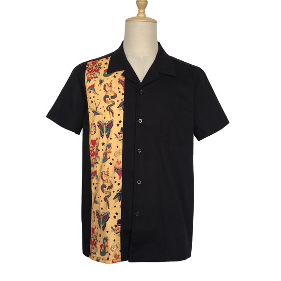 Men's Short Sleeve Contrast Pattern Printed Personalized Shirts