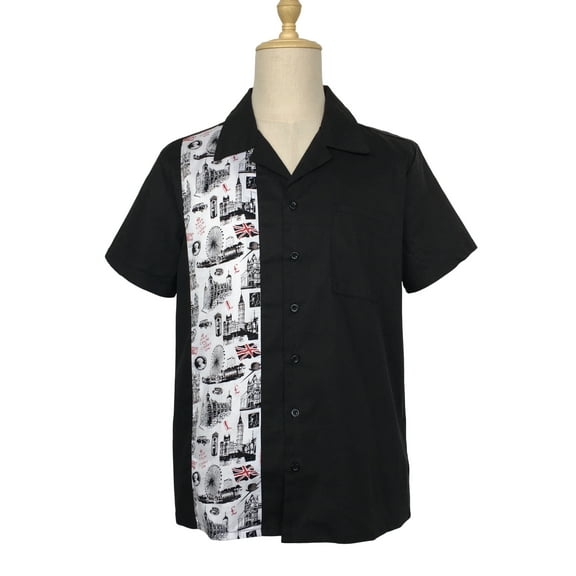 Men's Short Sleeve Contrast Pattern Printed Personalized Shirts