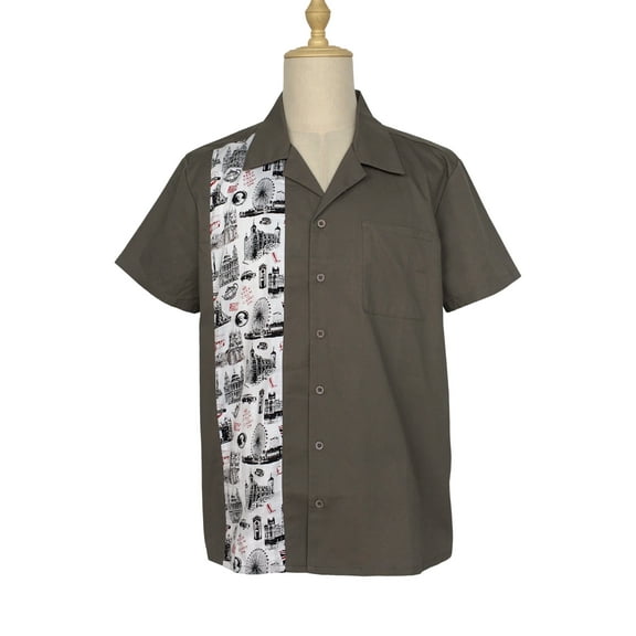 Men's Short Sleeve Contrast Pattern Printed Personalized Shirts