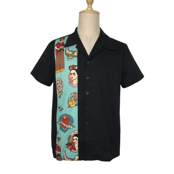 Men's Short Sleeve Contrast Pattern Printed Personalized Shirts