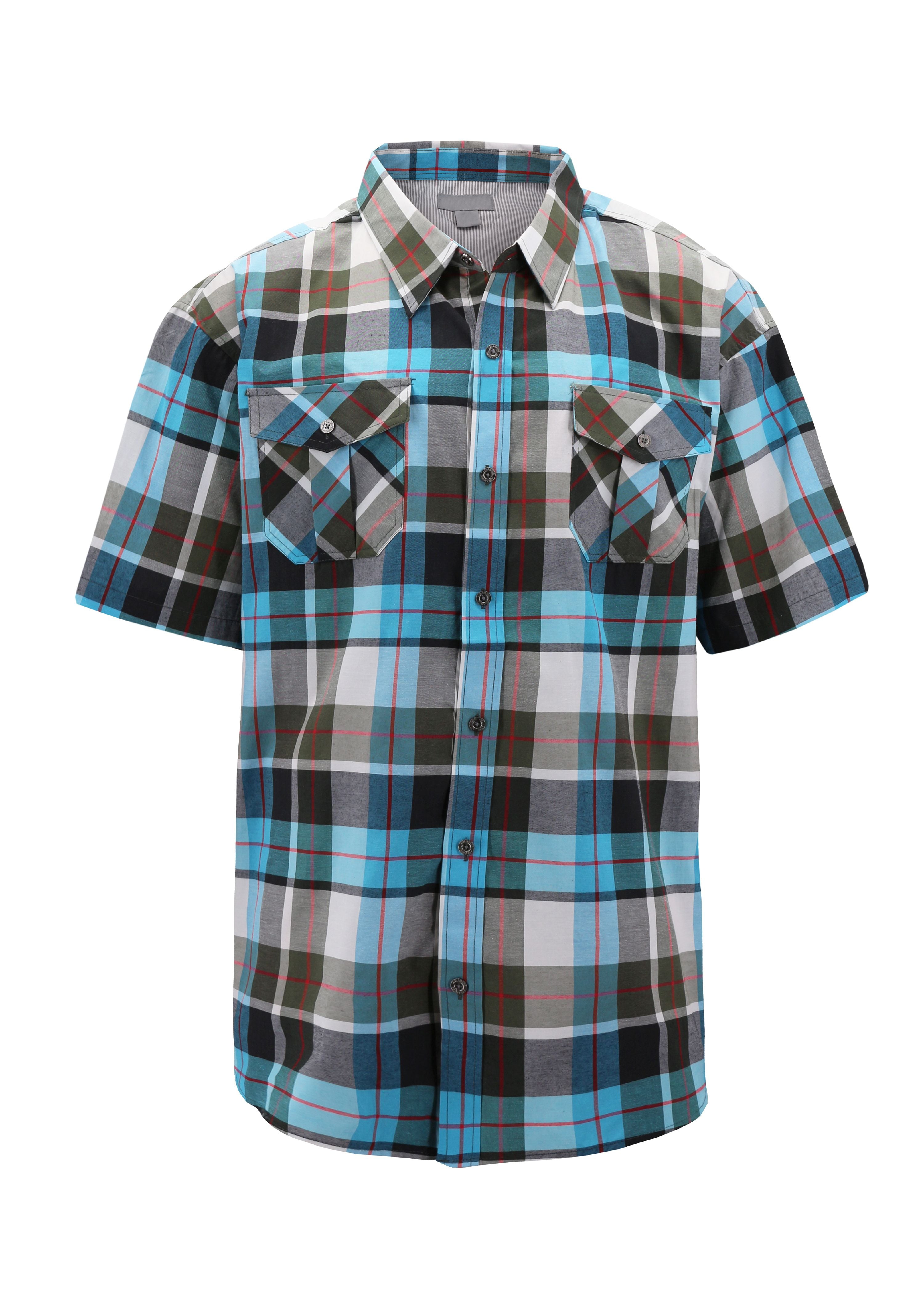 Men’s Short Sleeve Cowboy Button Down Casual Plaid Pattern Western