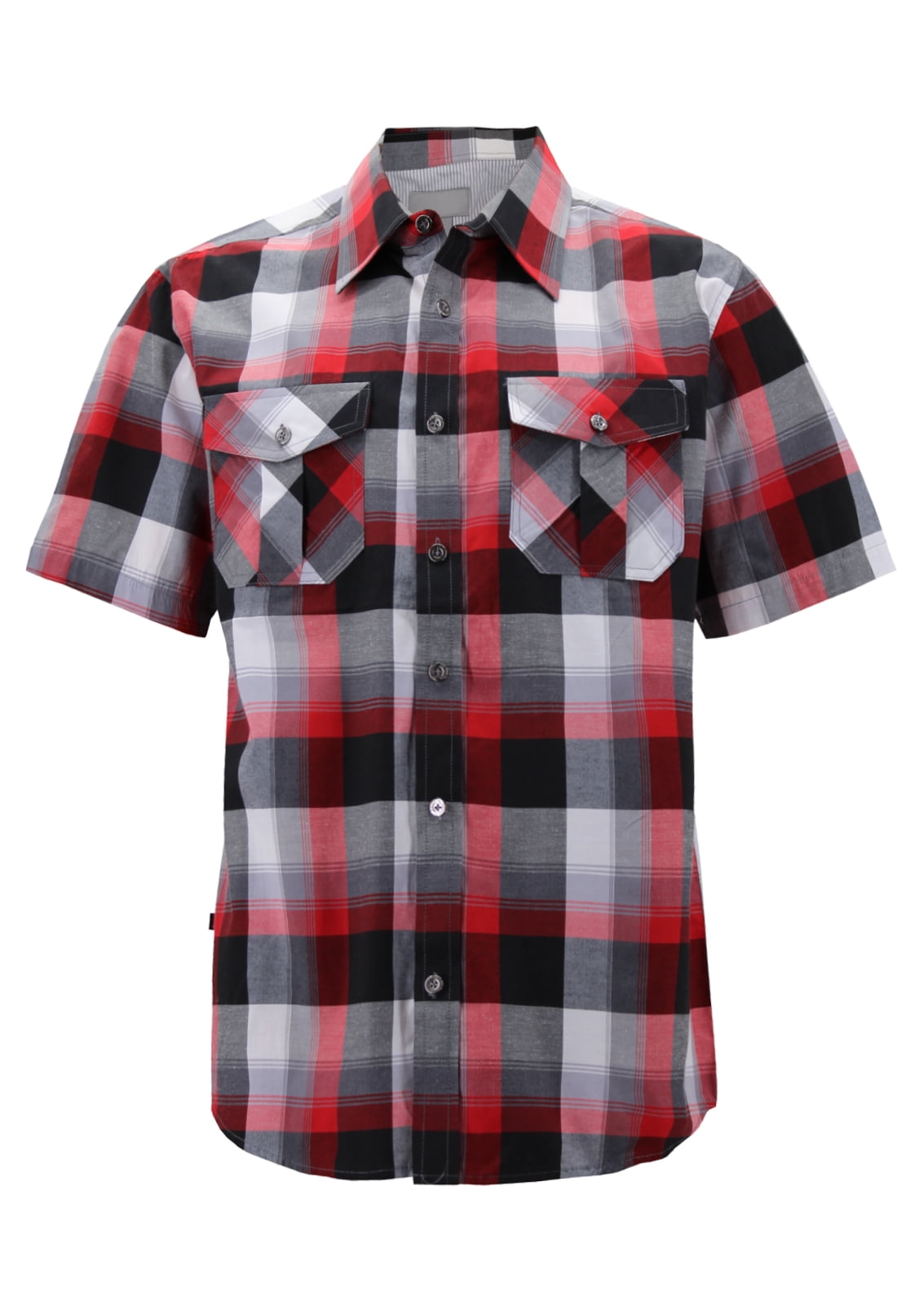 Men’s Short Sleeve Cowboy Button Down Casual Plaid Pattern Western