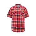 thumbnail image 1 of Men’s Short Sleeve Cowboy Button Down Casual Plaid Pattern Western Dress Shirt (8AS186-RedBlack, XL), 1 of 3