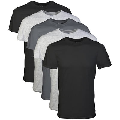 Gildan Men's Short Sleeve Crew T-Shirts, Assorted Colors, 5-Pack