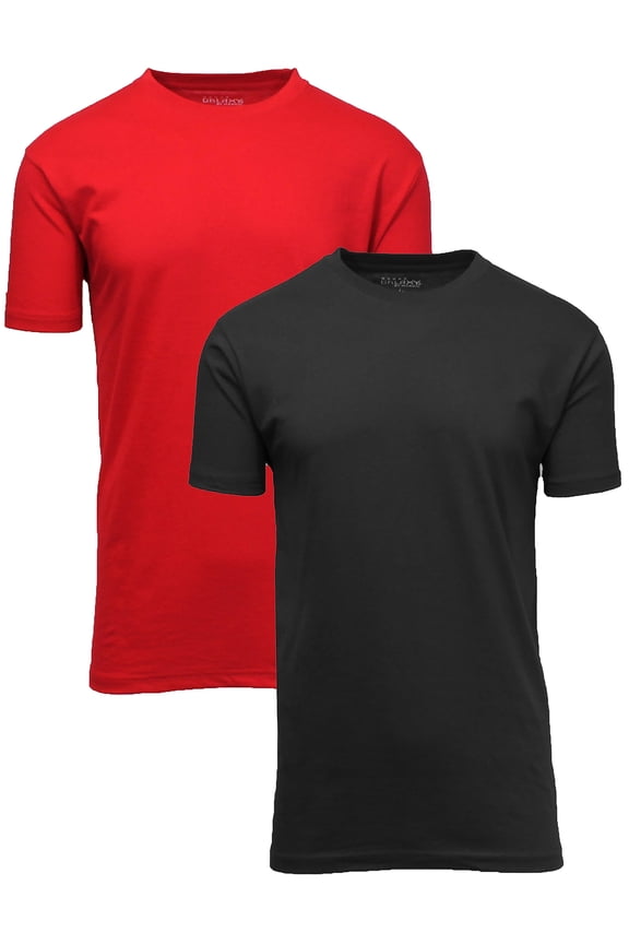Men's Short Sleeve Crew Neck Cotton Blend Classic Tee (S-3XL) 2 Pack