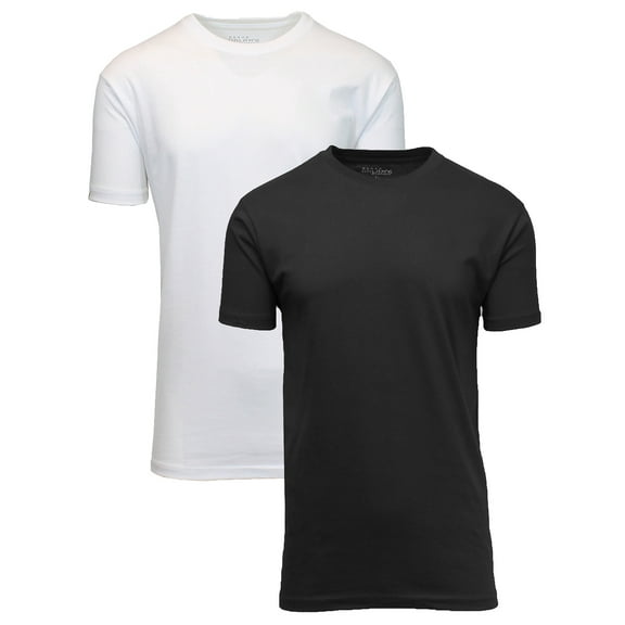Men's Short Sleeve Crew Neck Cotton Blend Classic Tee (S-3XL) 2 Pack