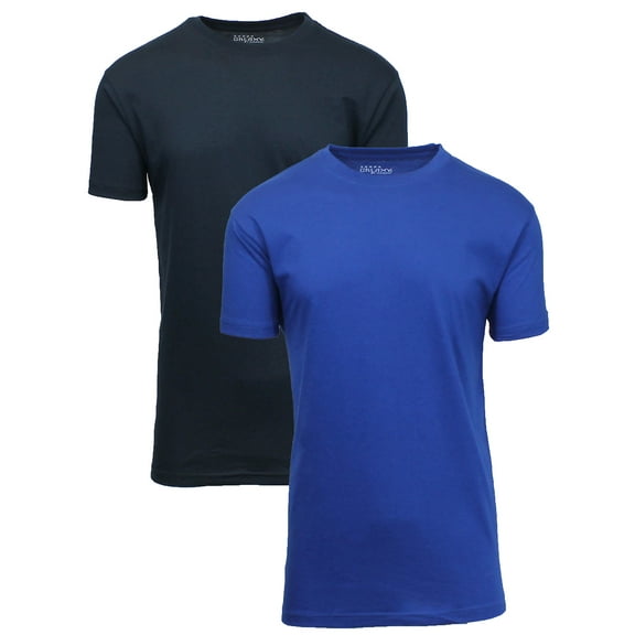 Men's Short Sleeve Crew Neck Cotton Blend Classic Tee (S-3XL) 2 Pack