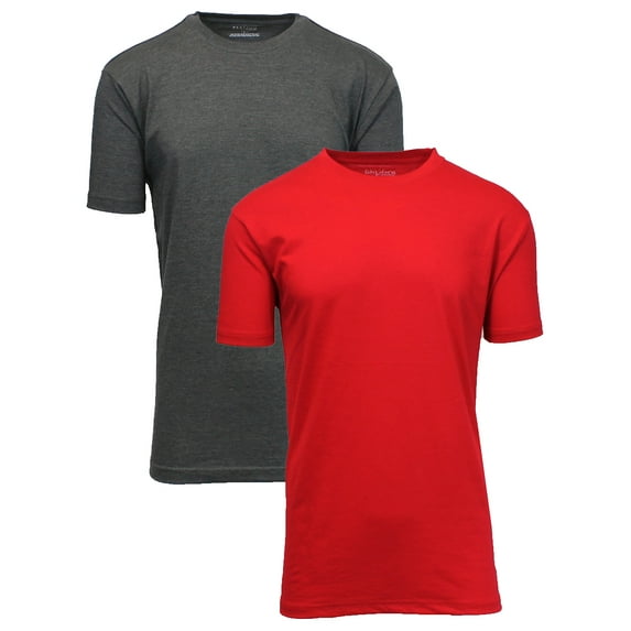 Men's Short Sleeve Crew Neck Cotton Blend Classic Tee (S-3XL) 2 Pack