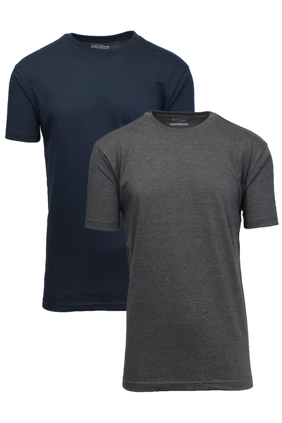 Men's Short Sleeve Crew Neck Cotton Blend Classic Tee (S-3XL) 2 Pack