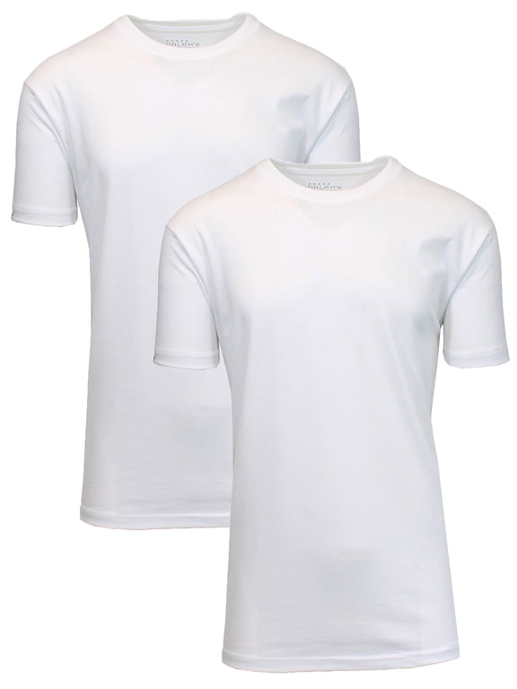 Men's Short Sleeve Crew Neck Cotton Blend Classic Tee (S-3XL) 2 Pack