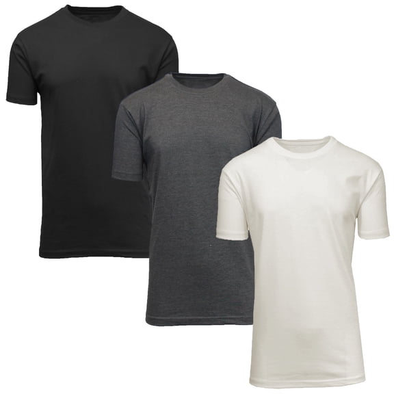 Men's Short Sleeve Crew Neck Cotton Blend Classic Tee (S-3XL) 3 Pack
