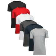 Men's Short Sleeve Crew Neck Cotton Blend Classic Tee (S-3XL) 6 Pack