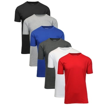 Men's Short Sleeve Crew Neck Cotton Blend Classic Tee (S-3XL) 6 Pack