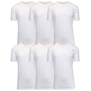 Men's Short Sleeve Crew Neck Cotton Blend Classic Tee (S-3XL) 6 Pack