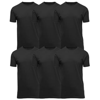 Men's Short Sleeve Crew Neck Cotton Blend Classic Tee (S-3XL) 6 Pack