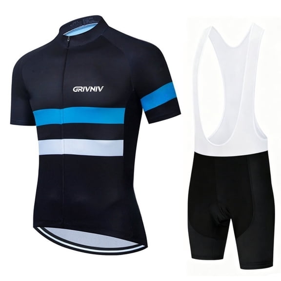 Men's Short Sleeve Cycling Jersey & 4D Padded Shorts Set, Quick Dry Breathable Bike Kit for MTB Road Cycling