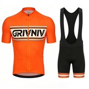 Mens Short Sleeve Cycling Jersey Set, Quick Dry Breathable Top, 4D Padded Shockproof Shorts for MTB Road Bike Riding Outdoor