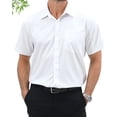 thumbnail image 1 of HISDERN White Dress Shirts for Men Bamboo-Blend Wrinkle-resistant Short Sleeve Button Down Shirts XL, 1 of 11