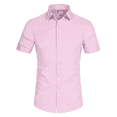 thumbnail image 1 of Men's Short Sleeve Dress Shirts Stretch Solid Slim Fit Casual Businss Button Down Shirt, 1 of 1