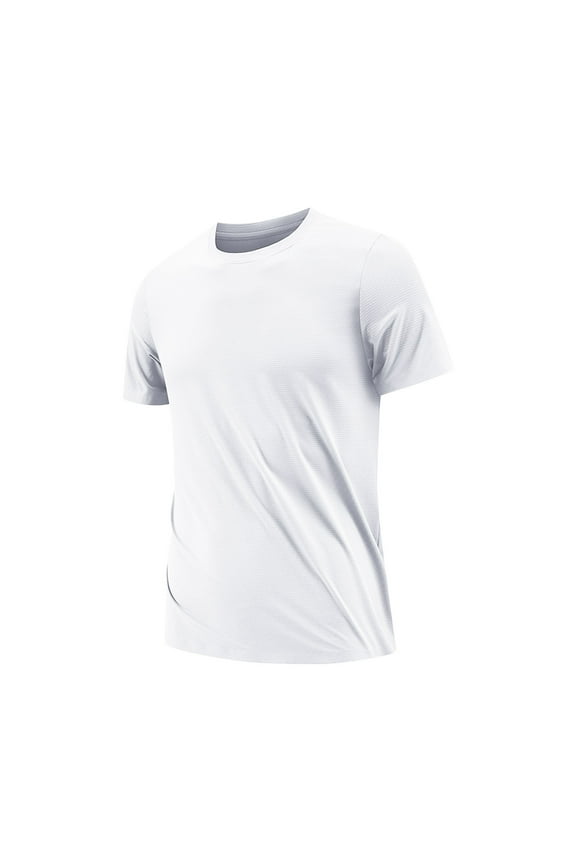 Men’s Short Sleeve Dry Fit Active Crew Neck T Shirt - Athletic Running Gym Workout Tee Tops