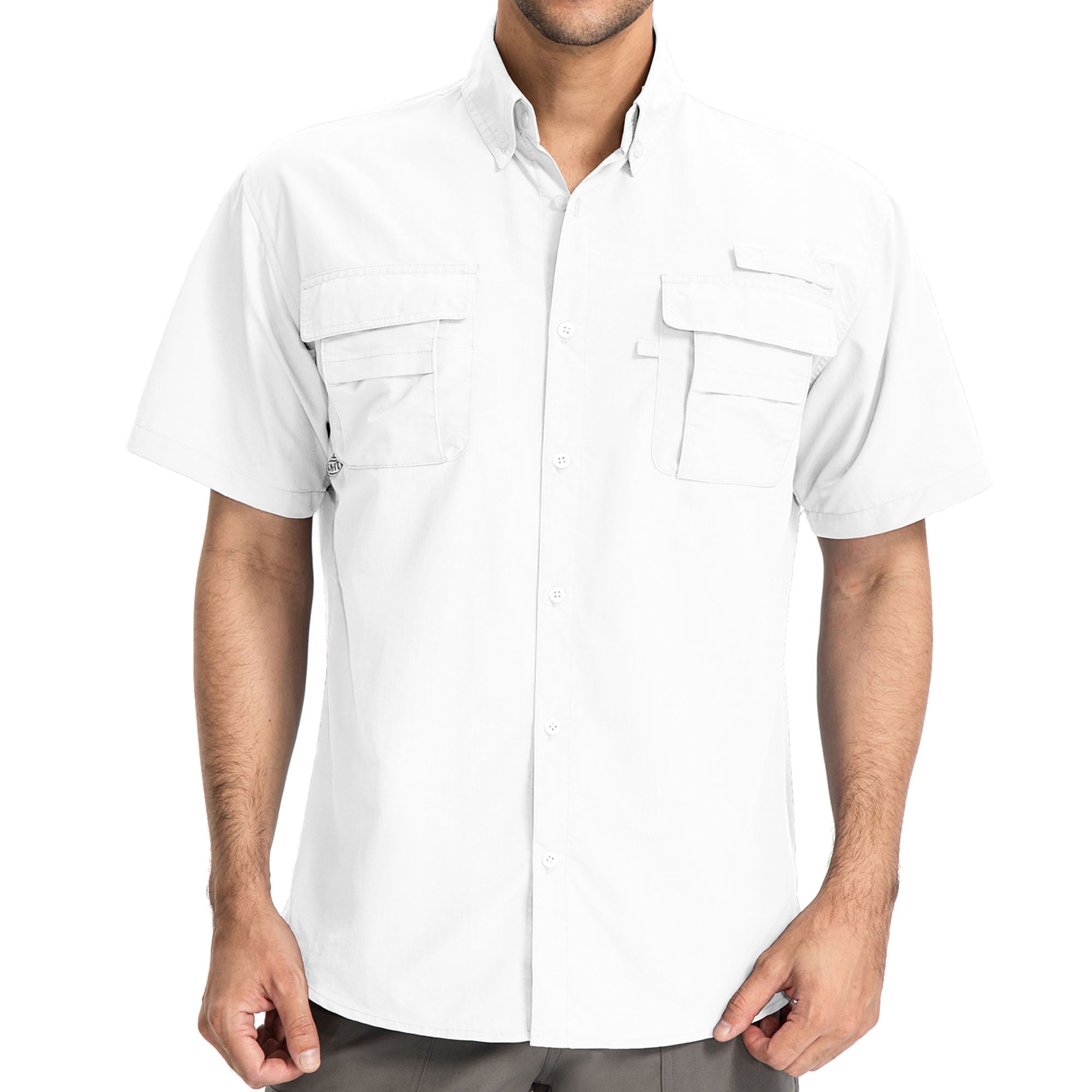 Men's Short Sleeve Fishing Shirts Sun Protection UV Hiking Cooling Quick Dry Shirts
