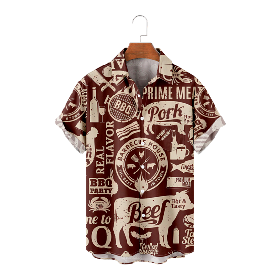 Men's Short Sleeve Food Graphic Prints Cool Practical Animation Paint Men Apparel for Men Women for Daily Wear