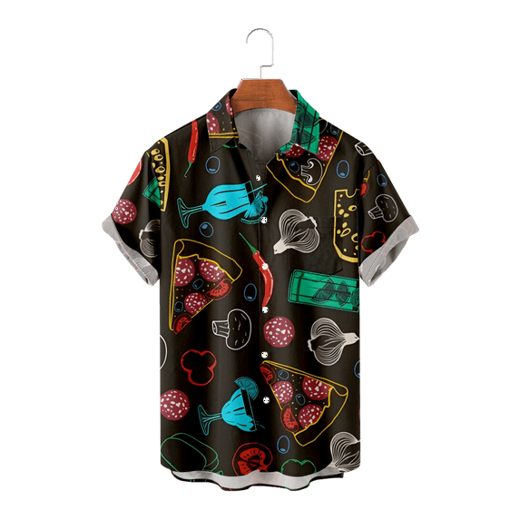 Men's Short Sleeve Food Graphic Prints Special Breathable Animation Print Graphic Top for Adult for Daily Wear