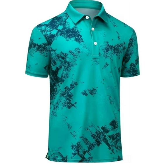 Men’s Short Sleeve Golf Polo Shirt Dry Fit Causal Polo Shirts Lightweight Green M