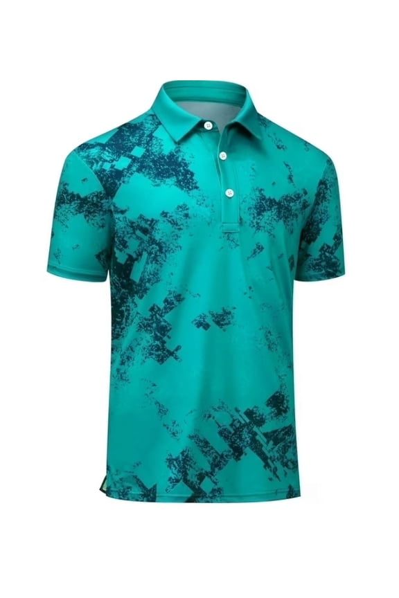 Men’s Short Sleeve Golf Polo Shirt Dry Fit Causal Polo Shirts Lightweight Green M