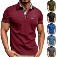 thumbnail image 1 of Men's Short Sleeve Golf Shirts Muscle Fit Quick Dry Performance Pique Moisture Wicking Athletic Collared Tops with Chest Pocket for Tennis Workout Fathers Day, 1 of 8