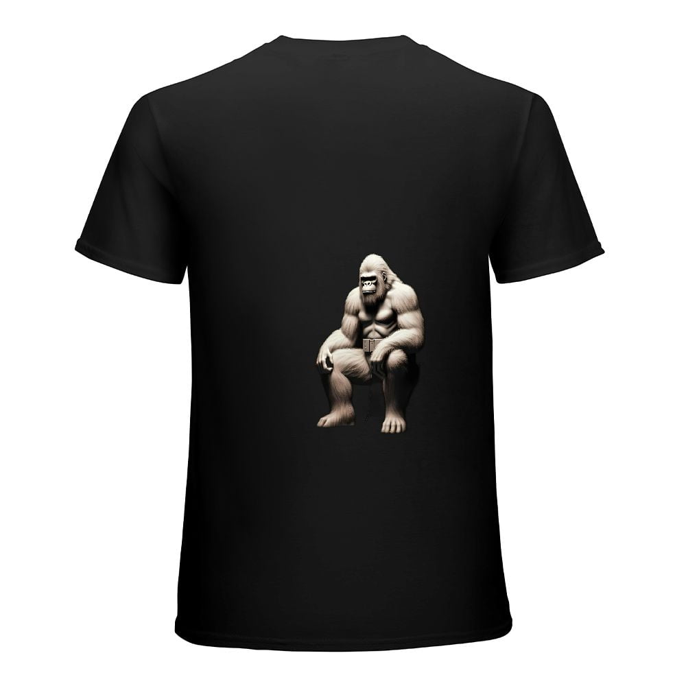 Men's Short Sleeve Graphic T-Shirt with Ape Man Print Black - Walmart.com