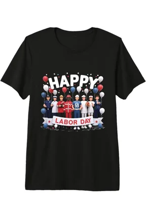 Men's Short Sleeve Happy Labor Day Graphic T-Shirt