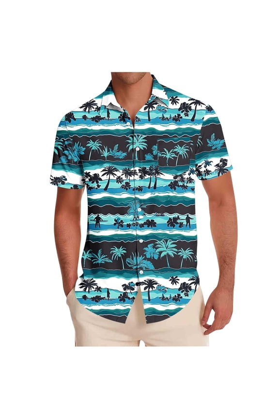 Men's Short Sleeve Hawaiian Shirt – Tropical Floral Lightweight Casual Aloha Tops for Beach & Summer Vacation Mens Hawaiian Shirts Short Sleeve