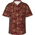 thumbnail image 1 of Men's Short Sleeve Hawaiian Shirt Tropical Print Casual Button Down Aloha Shirt, 1 of 8