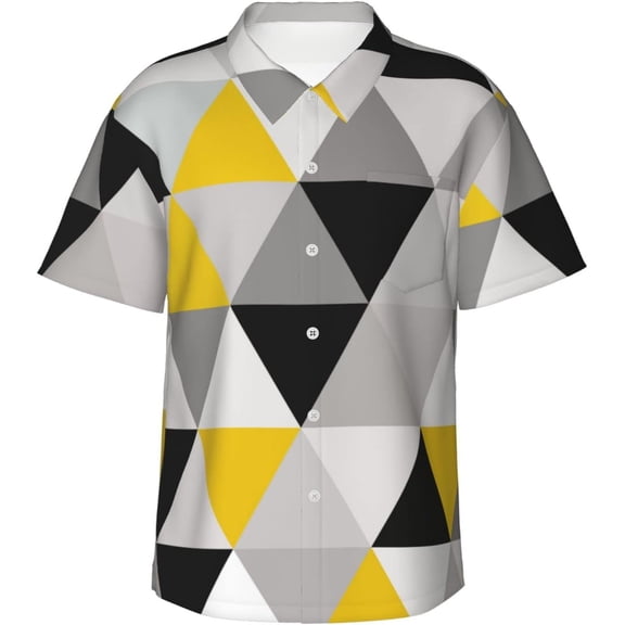 Men's Short Sleeve Hawaiian Shirt Tropical Print Casual Button Down Aloha Shirt